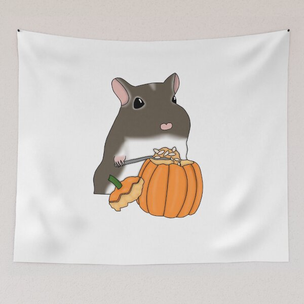 Item preview, Gerbil carving pumpkin (cute brown gerbil Halloween costume) designed and sold by Becky-Marie.