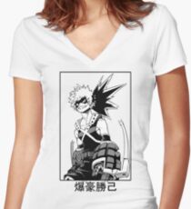 Katsuki Bakugo Women's Fitted V-Neck T-Shirt