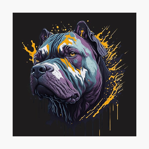 Custom American Bulldog Ink Portrait with buying Scarf