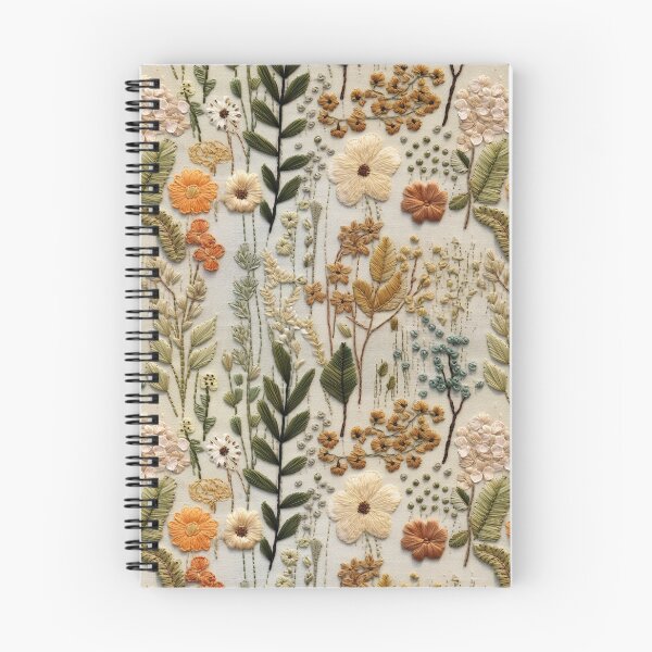 Artikelvorschau, Boho-Wildblumen-Herbst-Faux-Stickerei-nahtloses Muster entworfen und verkauft von TDKbyNeha.