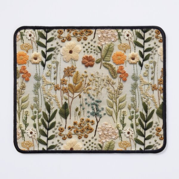 Item preview, Boho Wildflowers Fall Faux Embroidery Seamless Pattern designed and sold by TDKbyNeha.