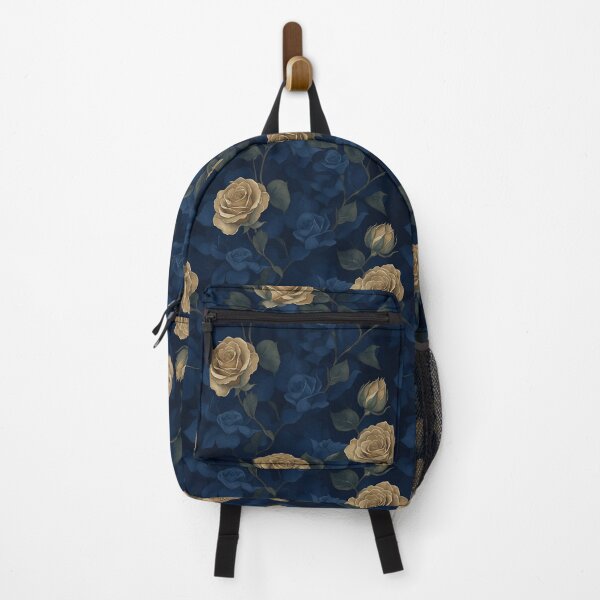 Item preview, Amazing Vintage Navy and Golden  Roses Pattern designed and sold by Victoria Riabov.