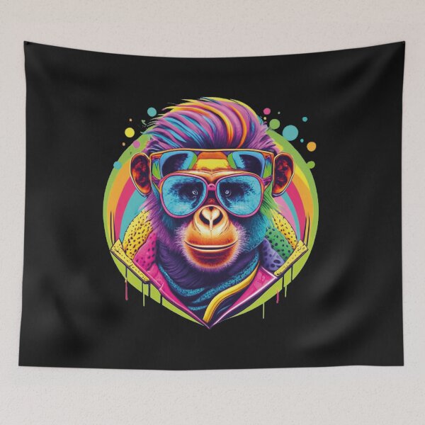 Item preview, Unique techno monkey designed and sold by LuckyFamily.