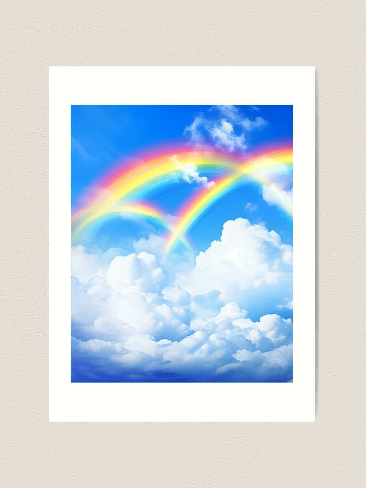 ・Rainbow Clouds - Trio・Glass Wall Art