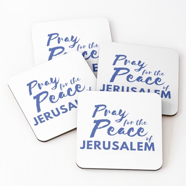 Item preview, Pray for the Peace of Jerusalem | Psalm 122:6 | Blue on White designed and sold by WordsToArt.
