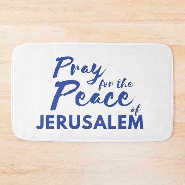 Item preview, Pray for the Peace of Jerusalem | Psalm 122:6 | Blue on White designed and sold by WordsToArt.