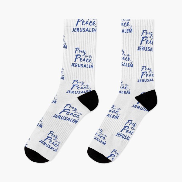 Item preview, Pray for the Peace of Jerusalem | Psalm 122:6 | Blue on White designed and sold by WordsToArt.
