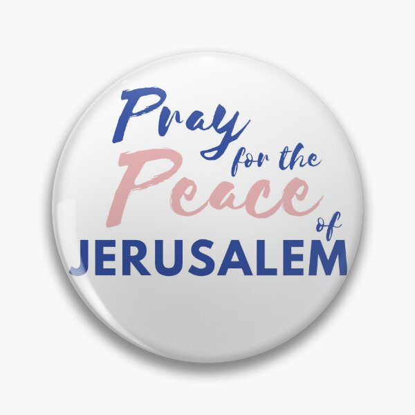 Item preview, Pray for the Peace of Jerusalem | Psalm 122:6 | Blue and Peach on White designed and sold by WordsToArt.