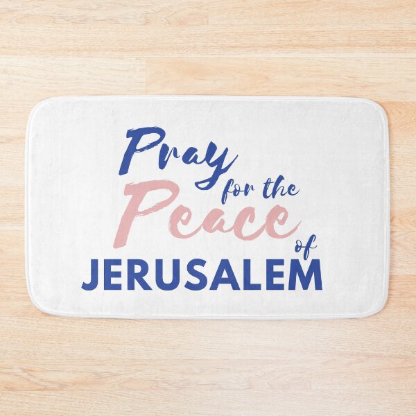 Item preview, Pray for the Peace of Jerusalem | Psalm 122:6 | Blue and Peach on White designed and sold by WordsToArt.
