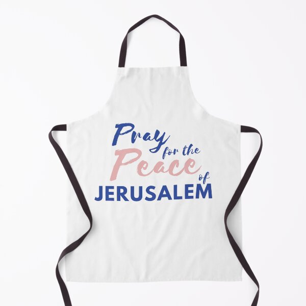 Item preview, Pray for the Peace of Jerusalem | Psalm 122:6 | Blue and Peach on White designed and sold by WordsToArt.