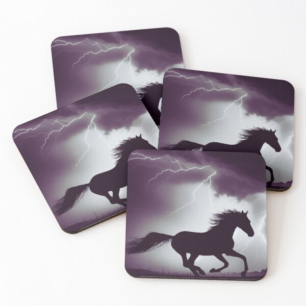 Item preview, black horse galloping in a storm designed and sold by Dominik1984.