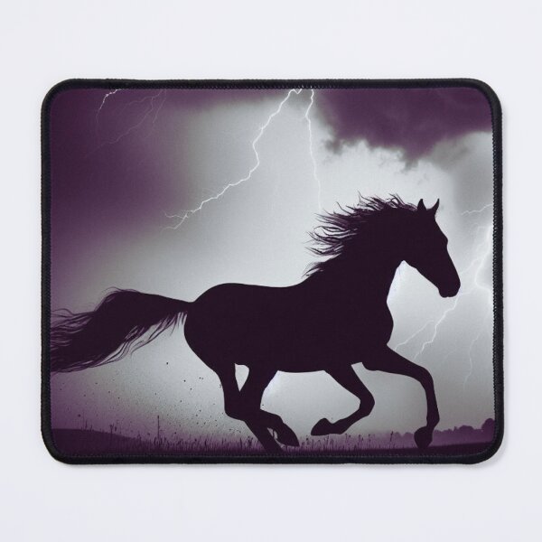 Item preview, black horse galloping in a storm designed and sold by Dominik1984.