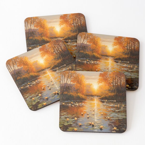Item preview, Sunrise, or sunset, in a forest drawn by an impressionist designed and sold by PetroliniVideo.