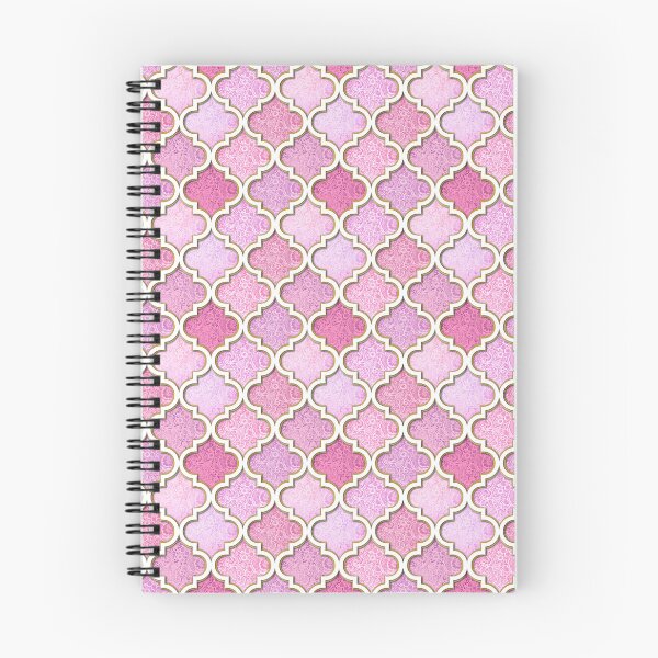 Item preview, Quatrefoil Morroccan tile in pink lace with gold designed and sold by MagentaRose.