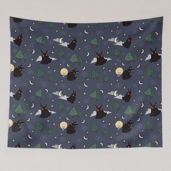 Item preview, Moth Man Moonlight - Spooky Design Pattern designed and sold by Winklebeebee.