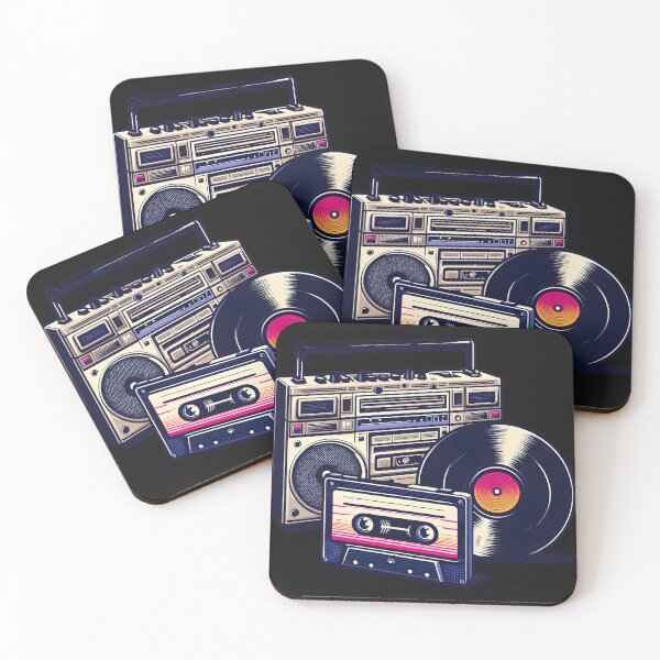 Item preview, 90's Retro Boombox Cassette & Vinyl Record designed and sold by D-Dreamweaver.