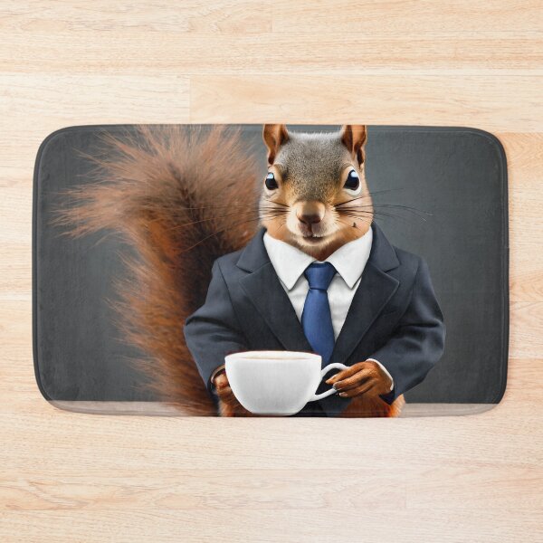 Item preview, Executive Squirrel Drinking Coffee designed and sold by KoliBabb.