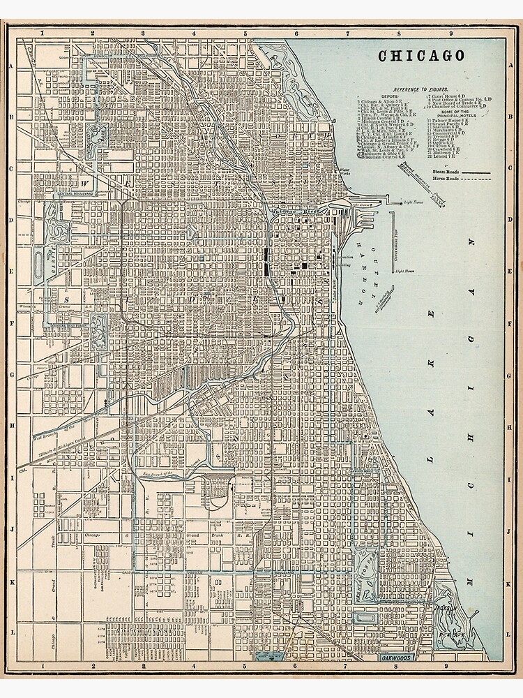 Disover Vintage Map of Chicago (1893) Premium Matte Vertical Poster