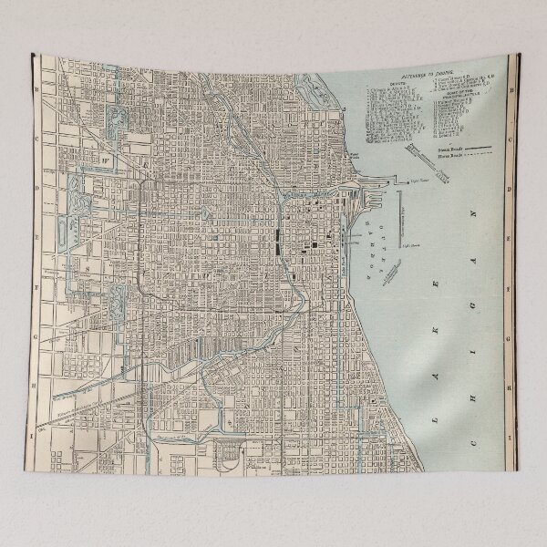 Item preview, Vintage Map of Chicago (1893) designed and sold by BravuraMedia.