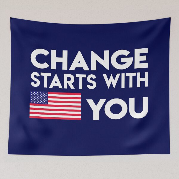Item preview, Change Starts With You American Flag designed and sold by StudioTina.