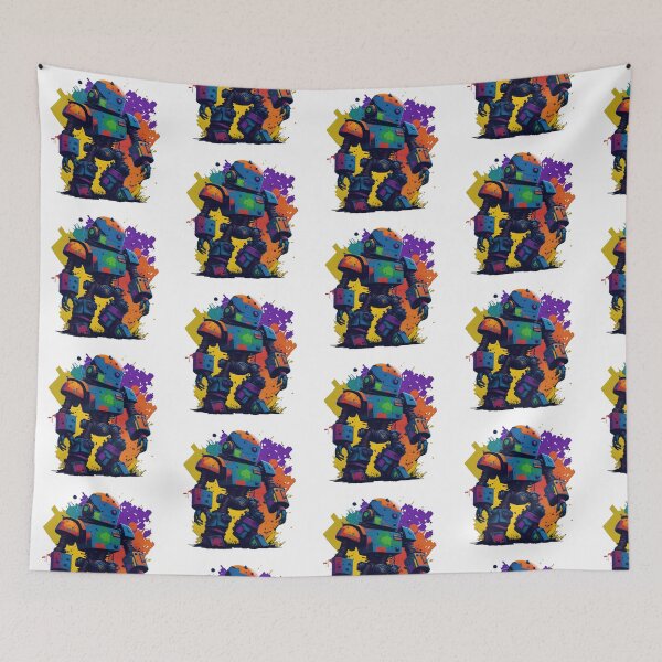 Item preview, Colorful Robot Art - Vibrant Digital Illustration designed and sold by HiveMechs.