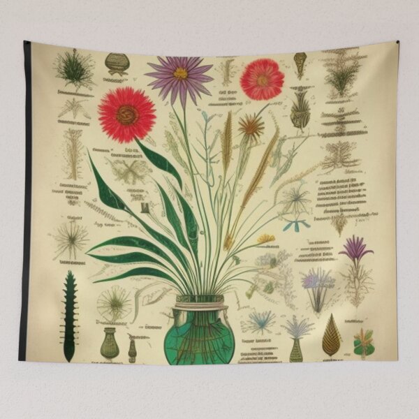 Item preview, Vintage diagram medicinal plants  designed and sold by Roxburylane.