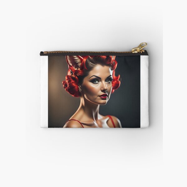 Item preview, Fox pinup girl with short ginger hair designed and sold by aipinups.