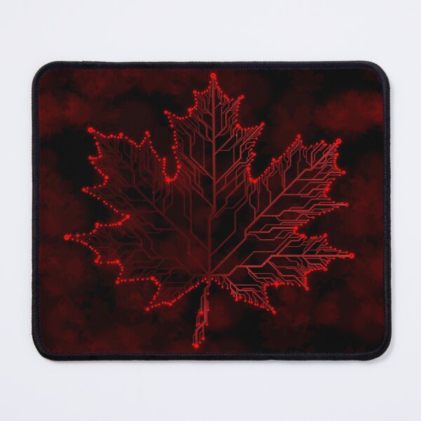Item preview, red circuit board tech maple Leaf designed and sold by jc007.