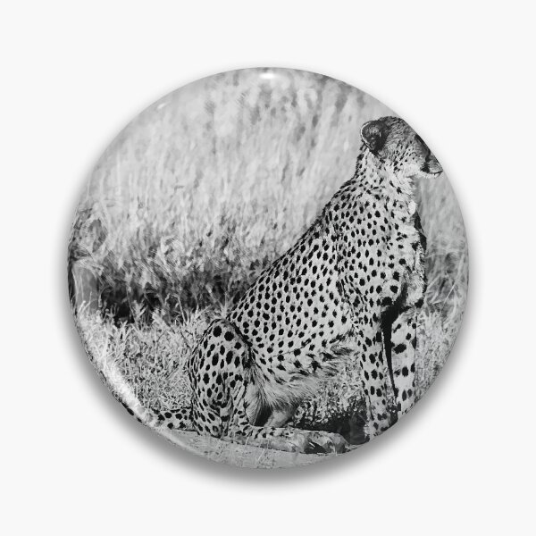 Item preview, Cheetah On Watch In Black and White designed and sold by Kay Brewer.