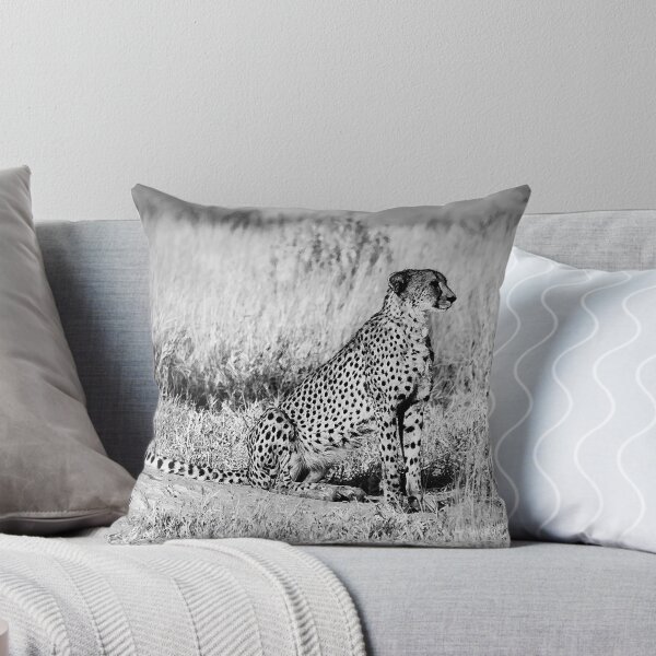 Item preview, Cheetah On Watch In Black and White designed and sold by Kay Brewer.