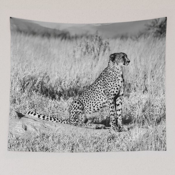 Item preview, Cheetah On Watch In Black and White designed and sold by Kay Brewer.