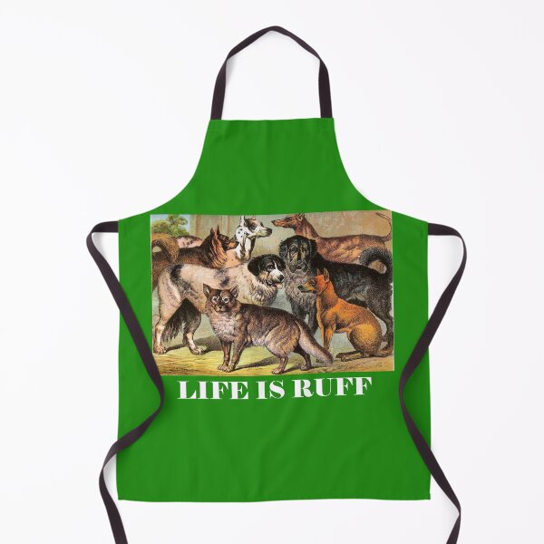 Item preview, Life is Ruff Esquimau Danish Irish Greyhound Dingo Newfoundland Tibetan and Wild Dogs Chromolithograph (white print) Dog Lover Gift designed and sold by ElegantTeaTime.