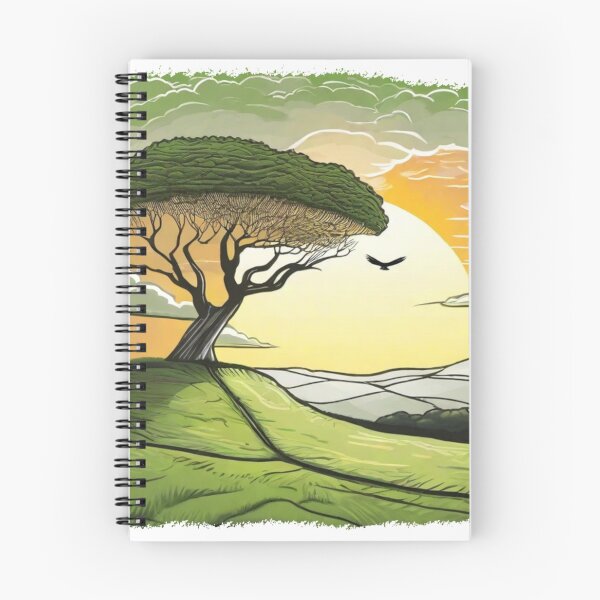 Item preview, Colorful Sunset and Sycamore Gap with Flying Eagle and Green Clouds designed and sold by SwanAndStone.