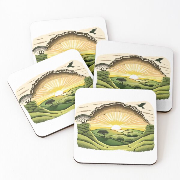 Item preview, Cartoon Sycamore Gap and Colorful Sunrise designed and sold by SwanAndStone.