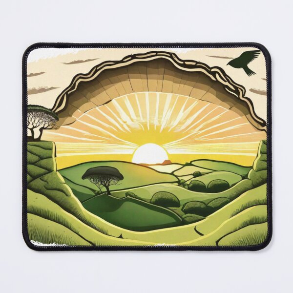 Item preview, Cartoon Sycamore Gap and Colorful Sunrise designed and sold by SwanAndStone.