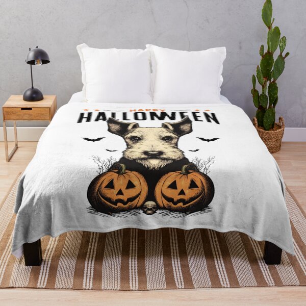 Artikelvorschau, Happy Halloween Wire Fox Terrier Vintage süßer Panda und Kürbis entworfen und verkauft von YerrouDesing.