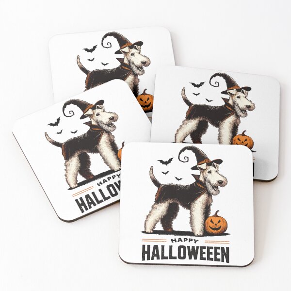 Artikelvorschau, Happy Halloween Wire Fox Terrier Vintage süßer Panda und Kürbis entworfen und verkauft von YerrouDesing.