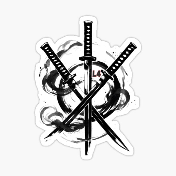 Three katanas Sticker