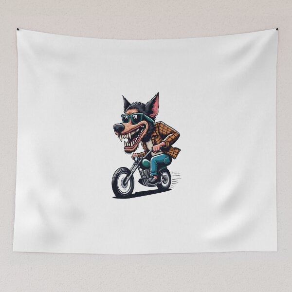 Item preview, Dog Riding Motorcycle  Vintage Subversive Cartoon designed and sold by kustomart.