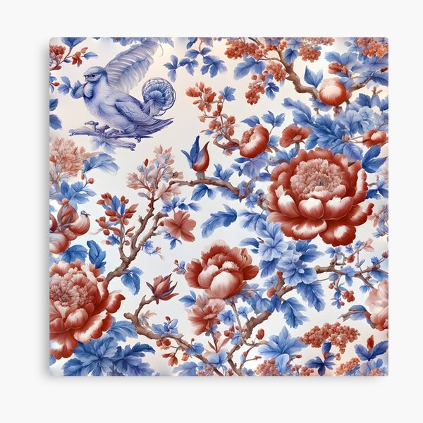 Artikel-Vorschau von Moderne Interpretation traditioneller französischer Toile in Blau und Rot, designt und verkauft von SophieClimaArt.