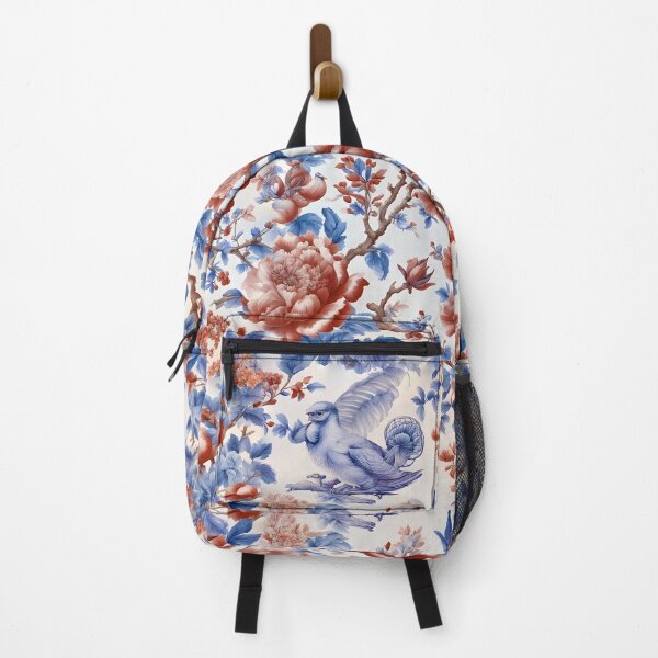 Item preview, Modern take on traditional French toile in blue and red designed and sold by SophieClimaArt.