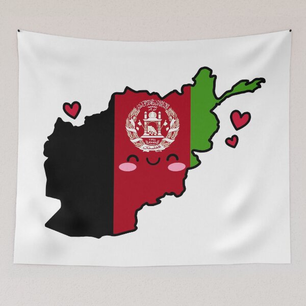 Item preview, Afghanistan Flag Map Smile with Love designed and sold by pixelsparkzone.