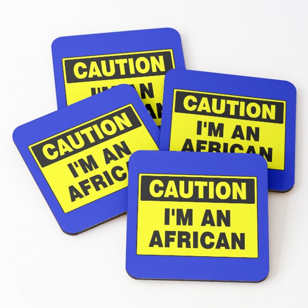 Item preview, Caution I'm An African, Black and Yellow Sign, with Bold Lettering designed and sold by AASparksDesigns.