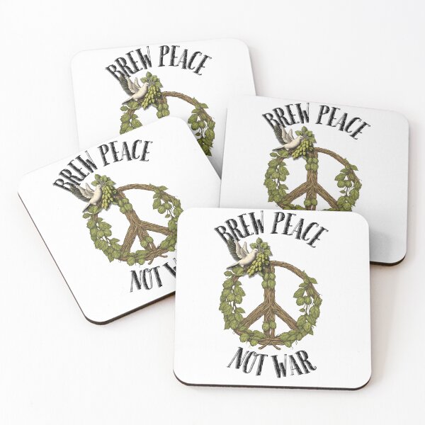 Item preview, Brew peace,not war white dove with peace sign designed and sold by WAVIstore.