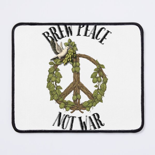 Item preview, Brew peace,not war white dove with peace sign designed and sold by WAVIstore.