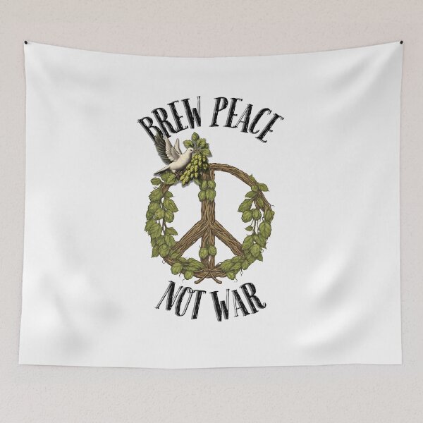 Item preview, Brew peace,not war white dove with peace sign designed and sold by WAVIstore.