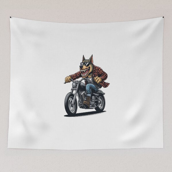 Item preview, Dog Riding Motorcycle  Vintage Subversive Cartoon designed and sold by kustomart.
