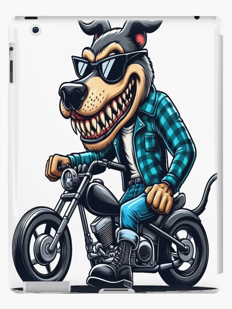 Dog Riding Motorcycle Harley-Davidson Vintage Subversive Cartoon