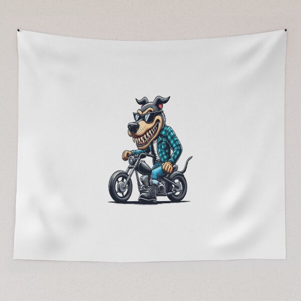 Item preview, Dog Riding Motorcycle  Vintage Subversive Cartoon designed and sold by kustomart.