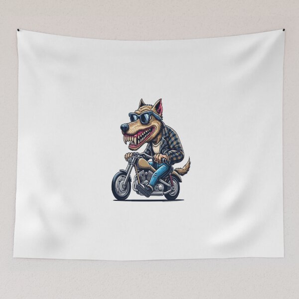 Item preview, Dog Riding Motorcycle  Vintage Subversive Cartoon designed and sold by kustomart.